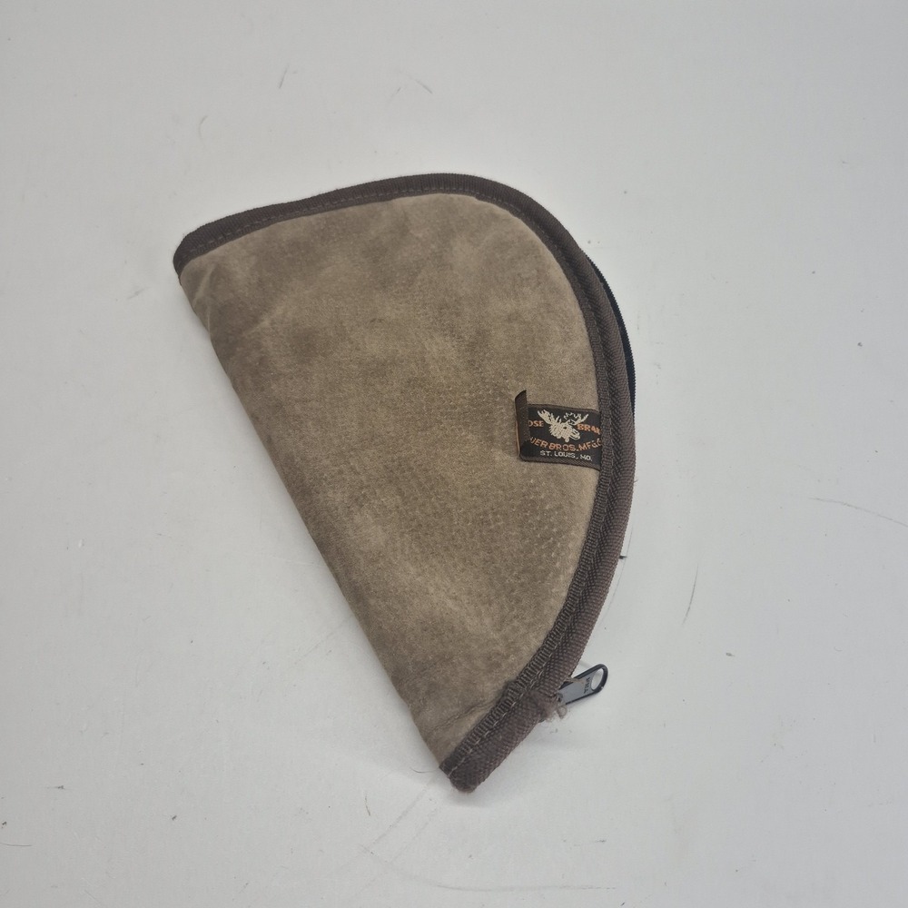 Vtg Moose Brand Brauer Bros MFG Pistol Case Brown Padded Interior